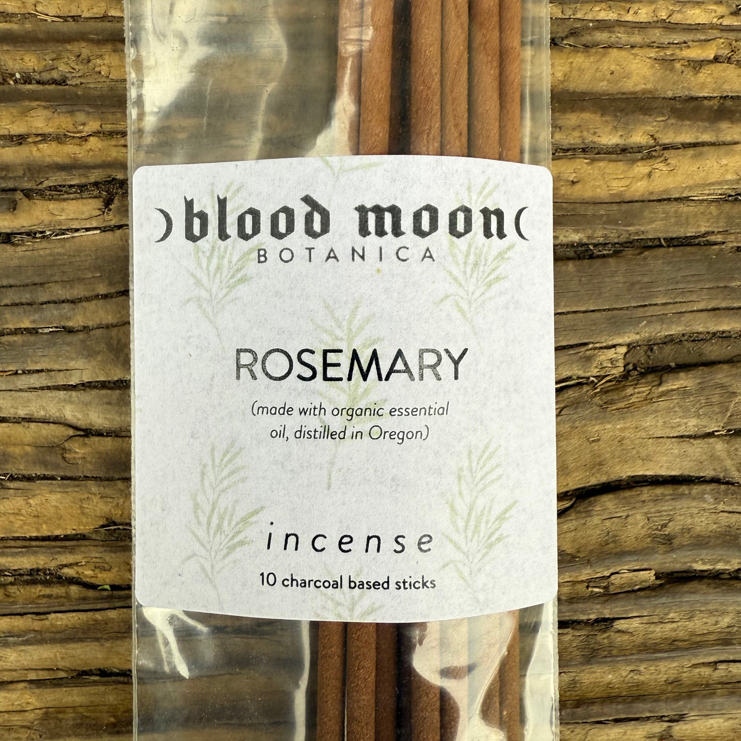 Hand-Dipped Charcoal Based Incense Sticks, Organic Rosemary