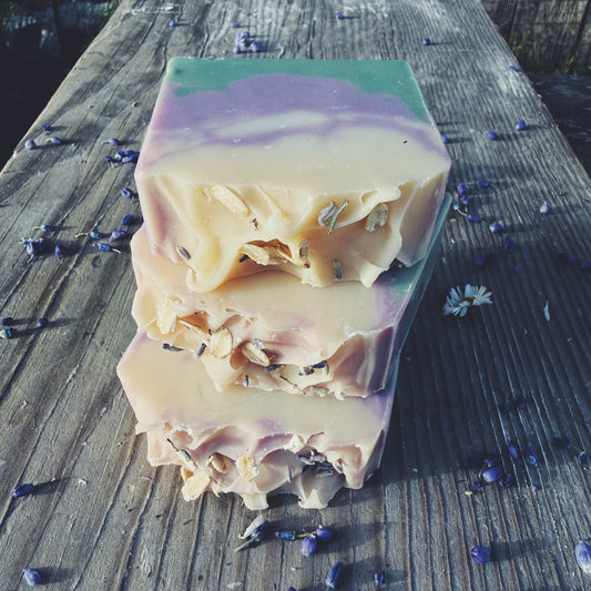 Lavender Matcha & Oatmilk Cold Process Soap