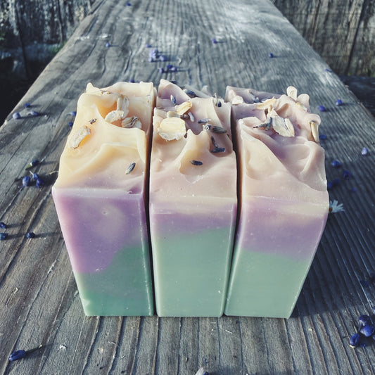 Lavender Matcha & Oatmilk Cold Process Soap