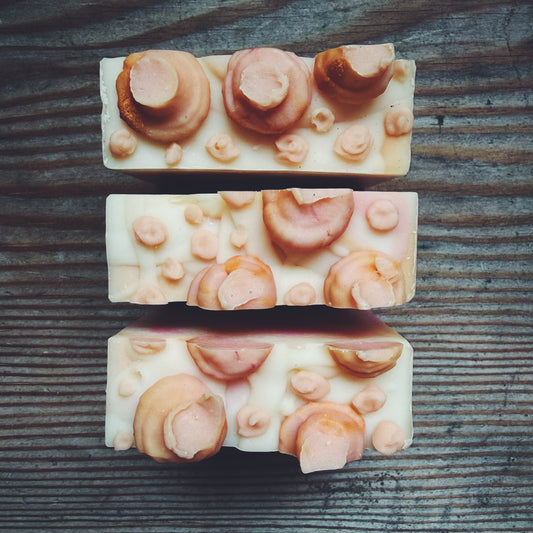Peach, Coconut Cream & Honeysuckle Cold Process Soap